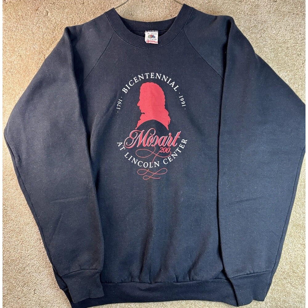Vtg HTF 1991 Mozart Bicentennial At The Lincoln Center Black Sweatshirt Made USA